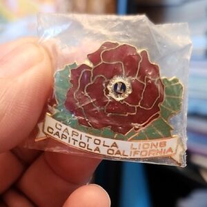 Capitola Lions Club Rose Souvenir Trading Pin New Vintage